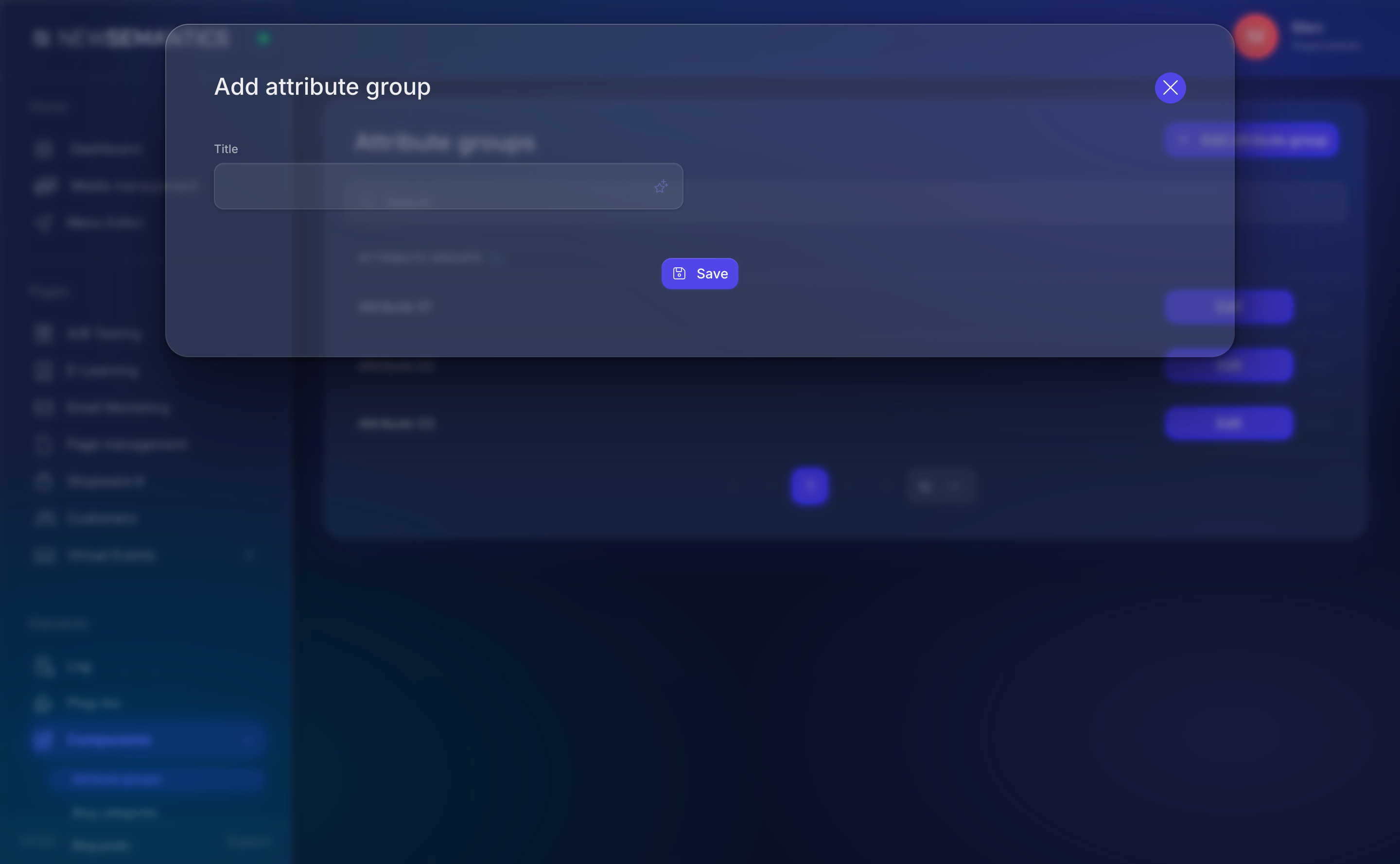 Add-attribute modal with title field